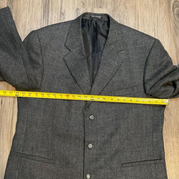 Hardy Amies Vintage‎ Blazer 100% Lambswool Suit Jacket Sport Coat Mens Size 46R - Picture 11 of 11